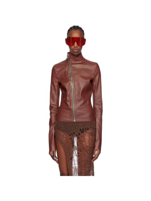 Rick Owens Brown Gary Leather Jacket