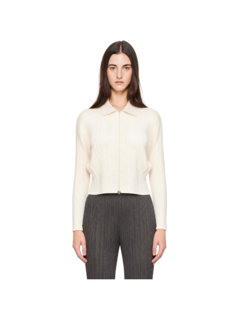 Pleats Please Issey Miyake Off-White Monthly Colors August Cardigan