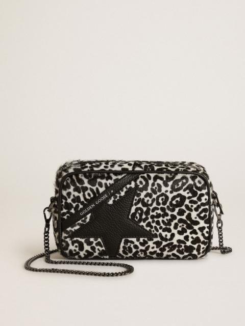 Golden Goose Women's Mini Star Bag in black and white leopard print pony skin