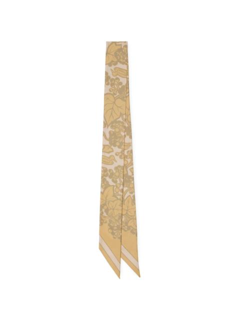 botanical-print silk scarf