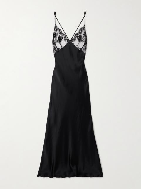 KIKI DE MONTPARNASSE Dominique Cotton-blend Lace And Silk Nightdress