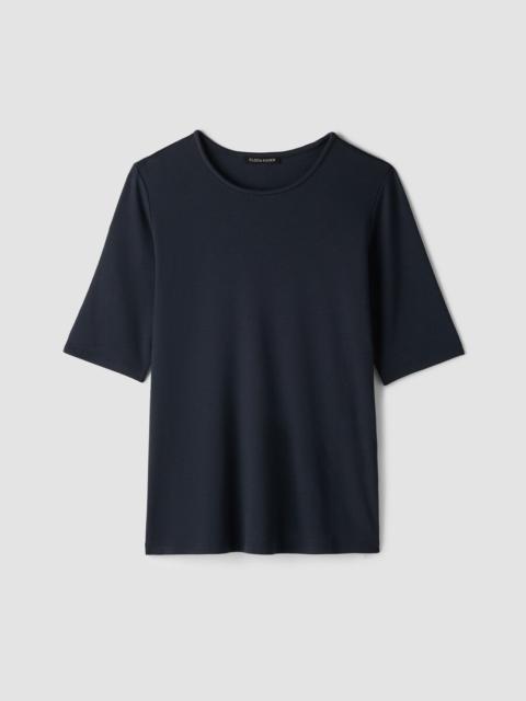 EILEEN FISHER Organic Cotton Stretch Rib Crew Neck Tee