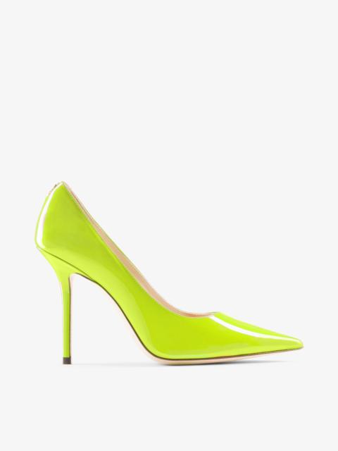 Love 100
Apple Green Patent Leather Pointed-Toe Pumps with JC Emblem