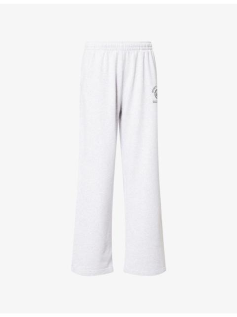 Sporty & Rich Logo-Print Wide-Leg Cotton Jogging Bottoms
