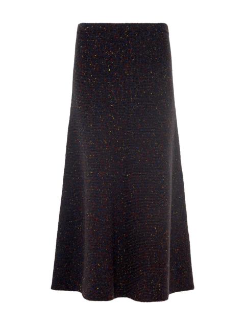 GABRIELA HEARST Eden Knit Maxi Skirt in Charcoal Multi Aran Cashmere
