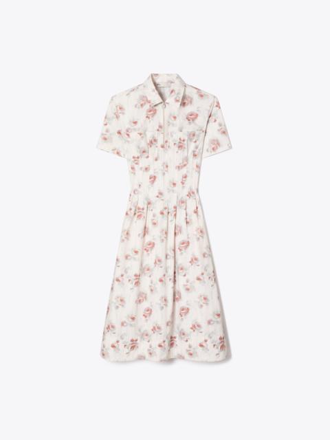 TORY BURCH Poplin Pleat-Waist Dress