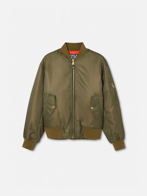 V-Emblem Chain Bomber Jacket