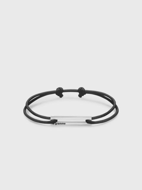 le gramme 1.7g-polished sterling silver-black cord-bracelet