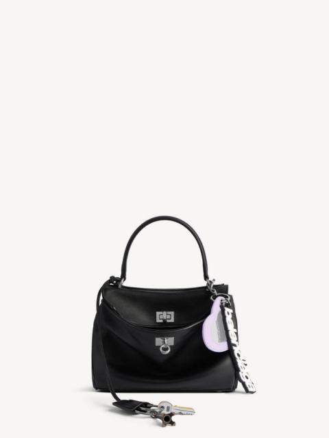 BALENCIAGA Women's Rodeo Mini Handbag Used Effect With Charms in Black