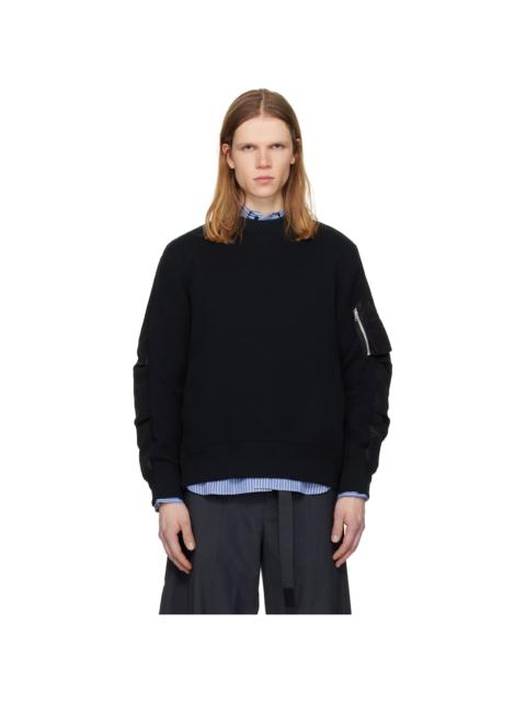 sacai Black Sponge Sweat Pullover Sweatshirt