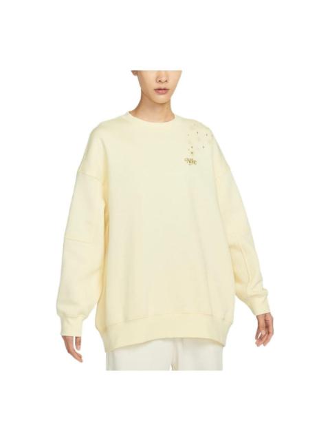 Nike (WMNS) Nike Sportswear Fleece Crew Sweatshirt 'Yellow' FB1918-744