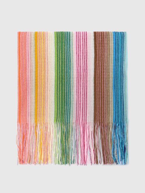 Missoni Striped viscose-blend scarf with fringes
