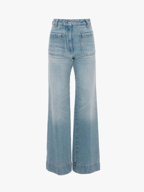 Victoria Beckham Alina High Waisted Jean In Pale Blue Wash