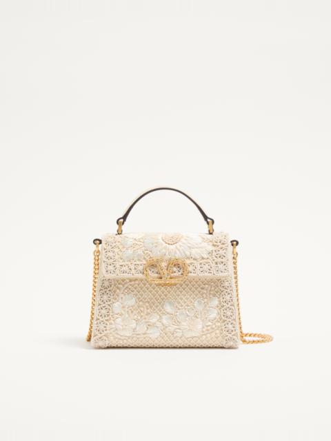 Valentino VALENTINO GARAVANI MINI VSLING EMBROIDERED HANDBAG WITH JEWEL LOGO