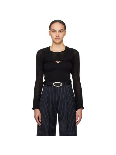 OPEN YY SSENSE Exclusive Black Bolero Cardigan