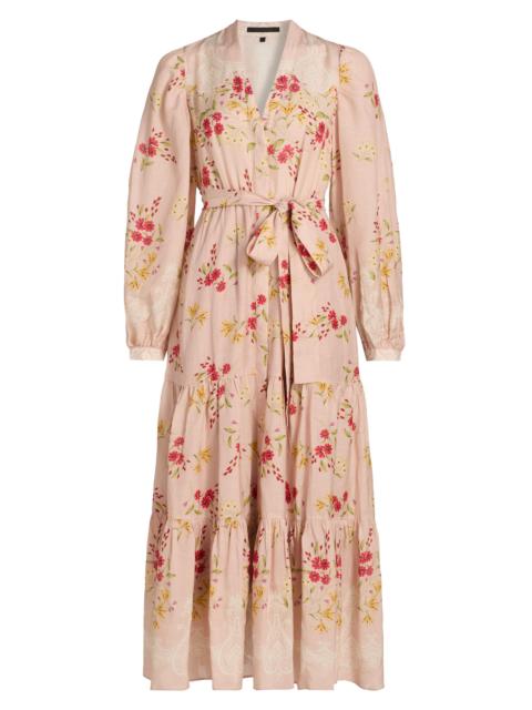 KOBI HALPERIN Women's Noora Floral Tiered Midi-Dress - Shell Multi