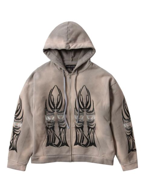 WHO DECIDES WAR embellished zip-up hoodie