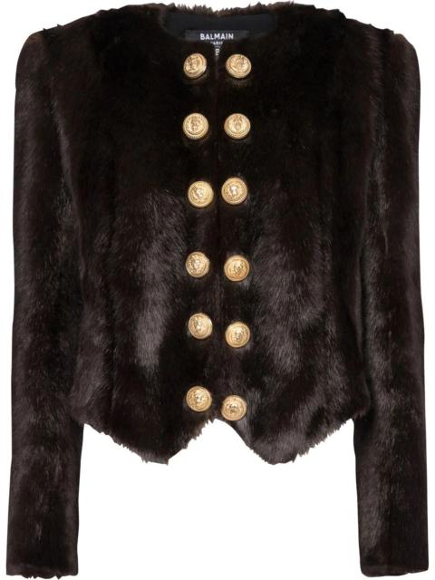 Balmain faux-fur cropped jacket