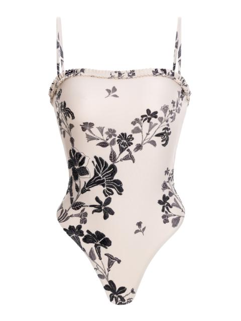 Limon Printed One-Piece Bathing Suit black/white