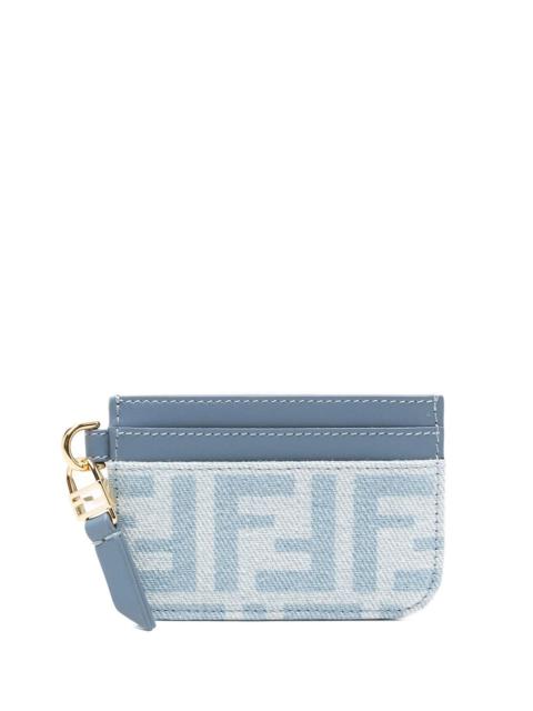FENDI FLAT BAGUETTE CARDHOLDER IN DENIM FF