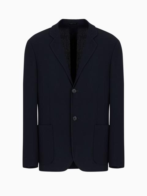 GIORGIO ARMANI Single-breasted jacket in a mesh-effect cupro