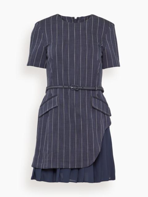 Blakely Short Sleeve Mini Dress in Midnight Stripe