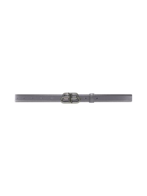 BALENCIAGA Women's Bb Thin Belt in Dark Grey
