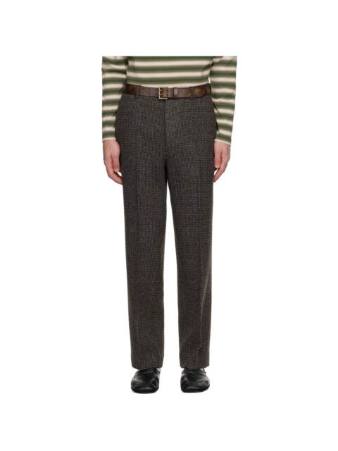 AURALEE Gray Alpaca Wool Silk Tweed Trousers