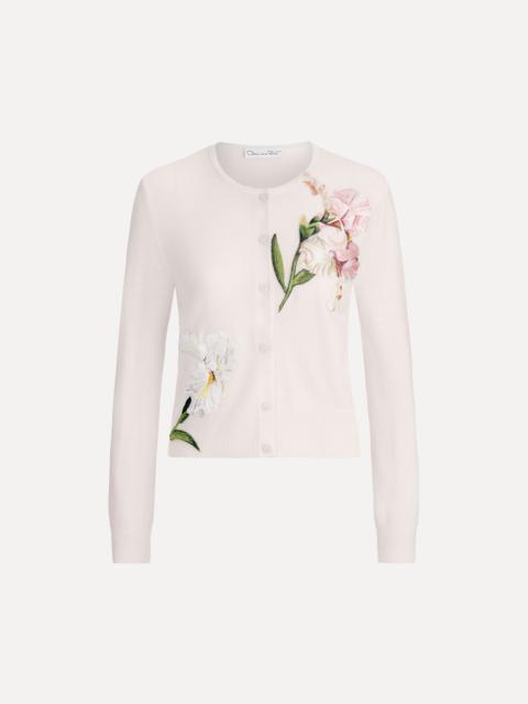 Oscar de la Renta EMBROIDERED CARDIGAN