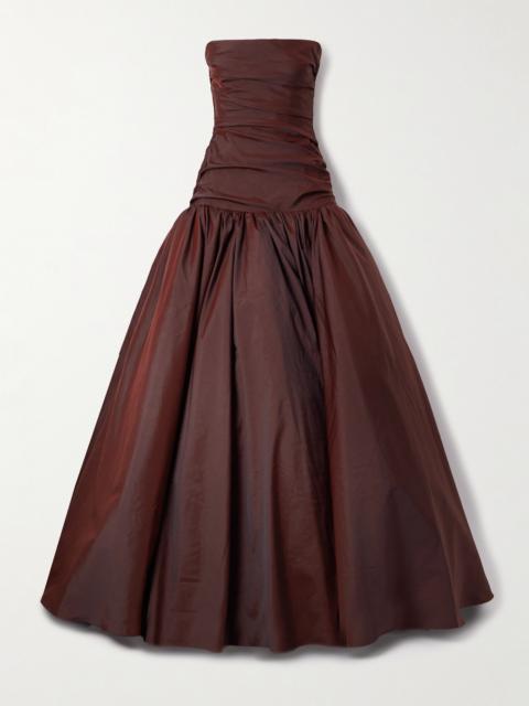 MARMAR HALIM Strapless Draped Taffeta Gown