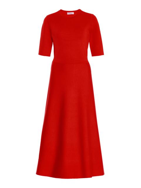 Seymore Knit Dress in Red Cashmere Wool with Silk