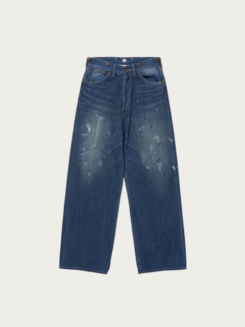 TAIGA TAKAHASHI Lot. 704 Denim Trousers C.1920's - Damaged Indigo Paint