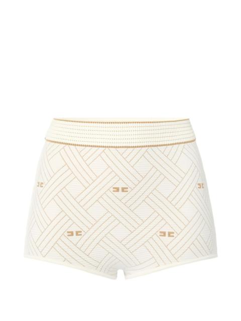 ELISABETTA FRANCHI diamond-jacquard knit shorts