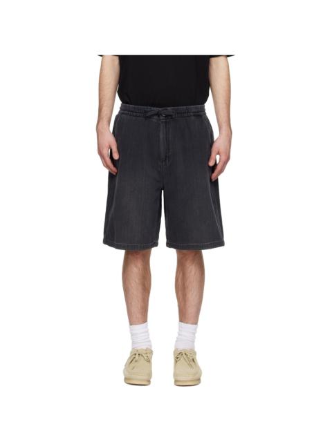 SOLID HOMME Gray Drawstring Denim Shorts