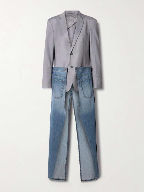 BETTTER Denicoat convertible wool-blend and denim coat Gray