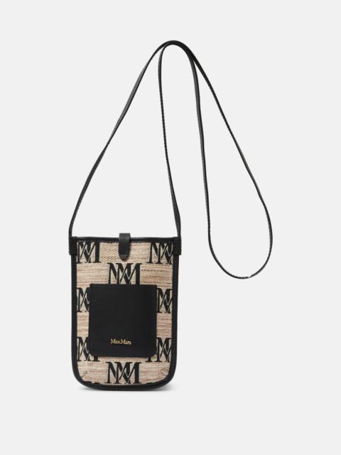 Max Mara Phony leather-trimmed canvas phone pouch
