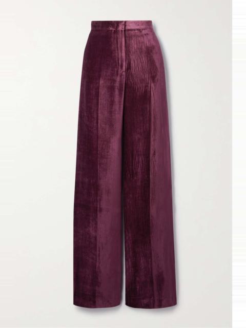 + NET SUSTAIN Boyne organic silk-velvet wide-leg pants