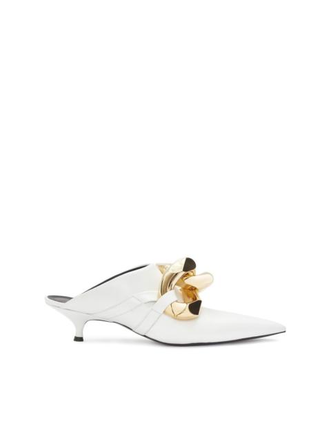 JW Anderson Chain leather kitten mules