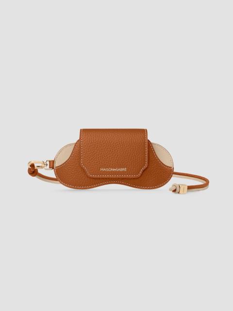 MAISON de SABRÉ Women's Leather Sunglasses Sling Case - Pecan Nude