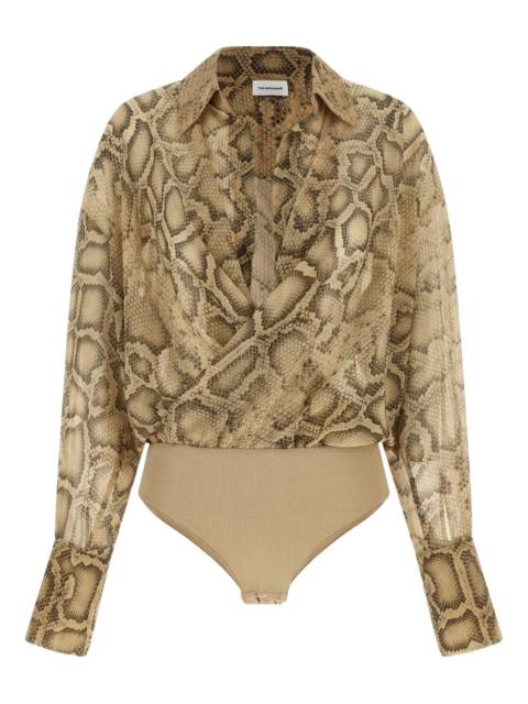 THE ANDAMANE Paloma python-print bodysuit