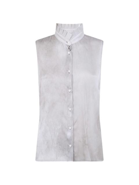 UMA WANG pleated-neck sleeveless blouse