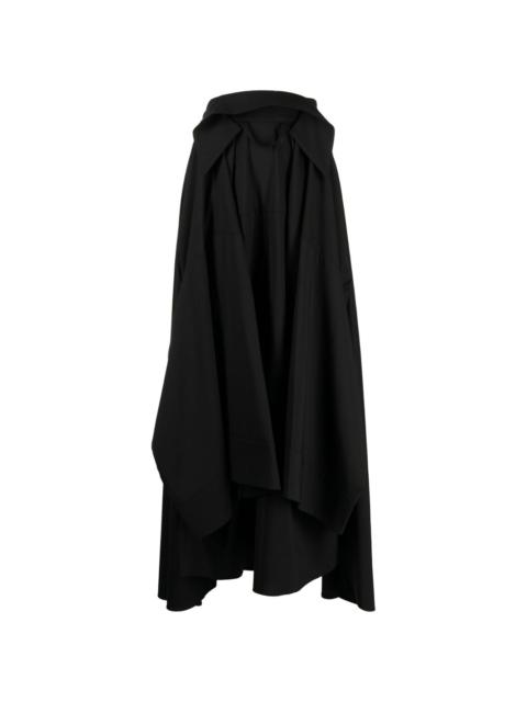 layered pleated midi skirt