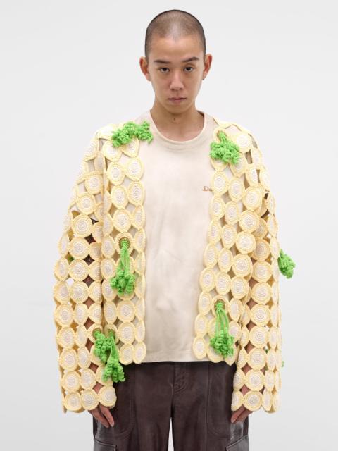 doublet White Circle Root Knit Cardigan