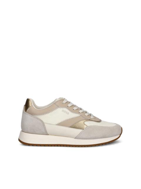 BOSS suede-leather panel sneakers