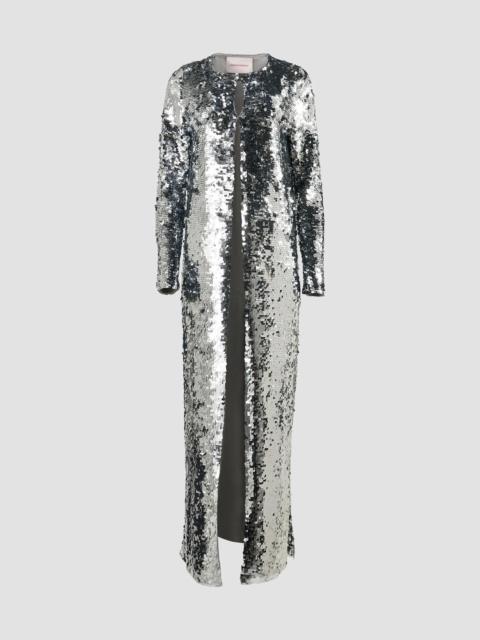 CAROLINA HERRERA Women's Sequined Open-Front Coat - Silver