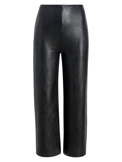 commando Women's Faux-Leather Cropped Wide-Leg Pants - Black
