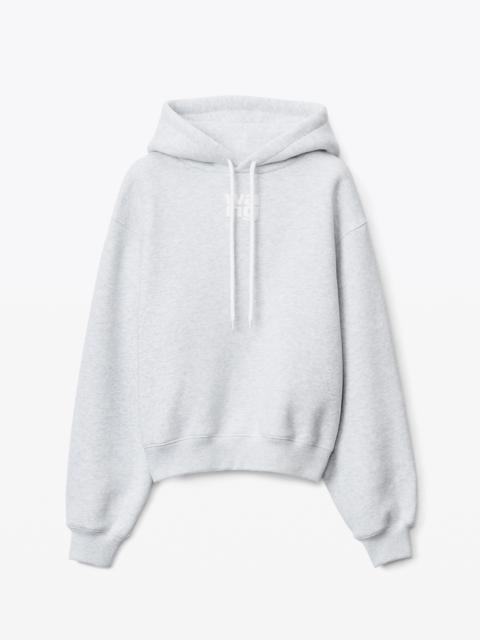 PUFF LOGO HOODIE IN STRUCTURED TERRY