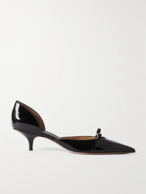 FERRAGAMO Gyoia Bow-embellished Patent-leather Pumps