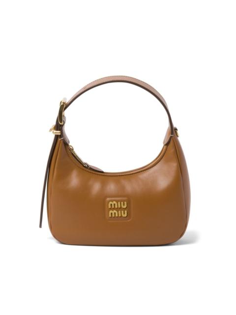 logo-plaque leather shoulder bag