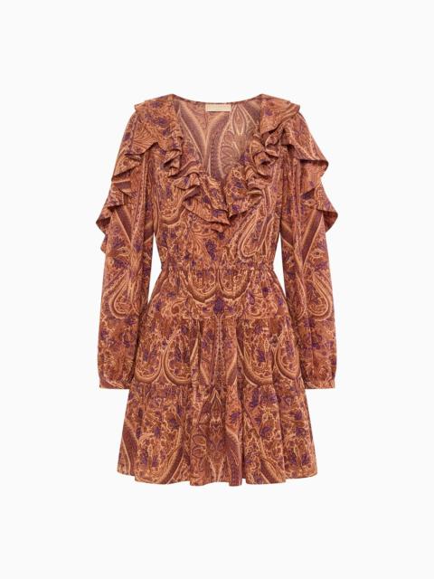 ULLA JOHNSON Vivi Long Sleeve Silk Mini Dress